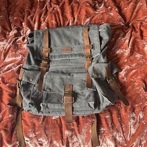 Large Grey Canvas Backpack